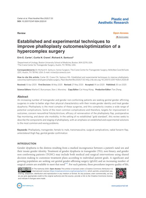 (PDF) Phalloplasty: Techniques and outcomes .